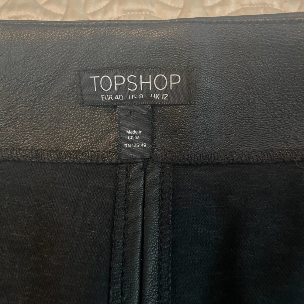 Topshop Motto Black Faux Leather Skirt Size US 8 (Euro 40) - Picture 5 of 11
